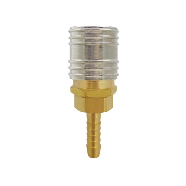 20.564 - Raccord rapide 1/4 industriel en laiton avec barbillon pour tuyau 3/8 (multiple de 10)