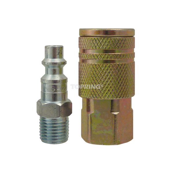 20.711C - Ensemble 1/4 industriel avec raccord rapide en acier 1/4 (F) NPT et 1 embout