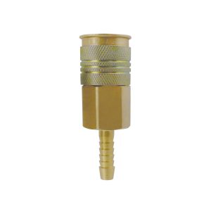 20.760 - Raccord rapide 1/4 po 3 en 1 en laiton avec barbillon pour tuyau 3/8 (multiple de 10)