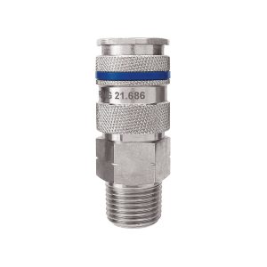 21.686 - 3/8 Industrial Brass Quick Coupler 1/2 (M) NPT