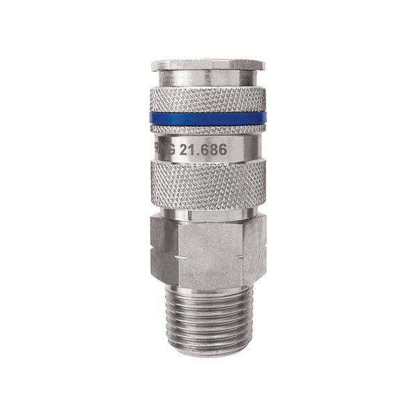 21.686 - Raccord rapide 3/8 industriel en laiton 1/2 (M) NPT