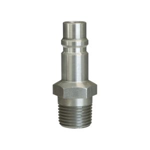 22.286 - 1/2 Industrial Stainless Steel Coupler Plug 1/2 (M) NPT