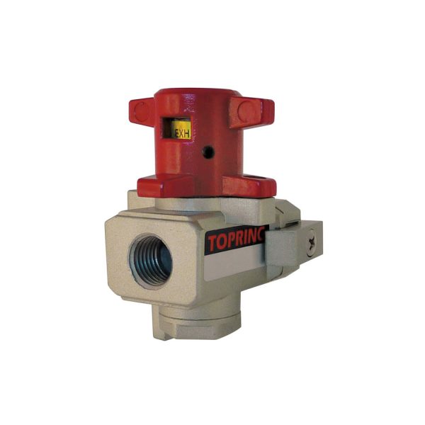 51.270 - Valve d'arrêt cadenassable en aluminium 1/4 (F) NPT à échappement S51