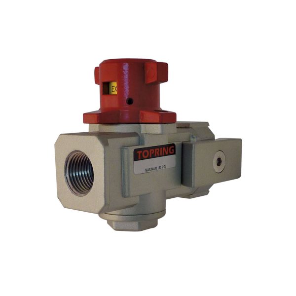 51.475 - Valve d'arrêt cadenassable en aluminium 1/2 (F) NPT à échappement S51