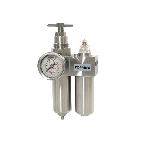 51.705 - Filtre régulateur 5 microns 7 à 285 PSI et lubrificateur 1/4 (F) NPT en inox S51