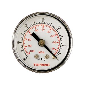 55.090 - Manomètre à sec en acier 1-1/2 po 30 Hg VAC