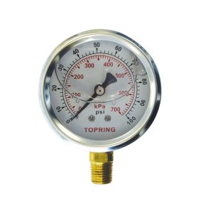55.623 - 2-1/2 In. Stainless Steel Liquid Filled Pressure Gauge With Glycerin 0 to 100 PSI