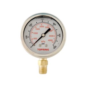 55.643 - Manomètre en inox avec glycérine 2-1/2 po 0 à 600 PSI