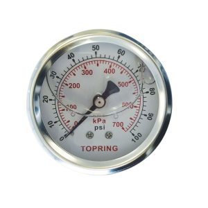 55.723 - Manomètre en inox avec glycérine 2-1/2 po 0 à 100 PSI