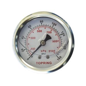 55.728 - Manomètre en inox avec glycérine 2-1/2 po 0 à 160 PSI
