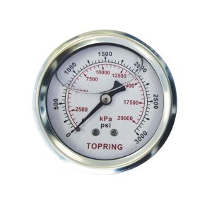 55.763 - Manomètre en inox avec glycérine 2-1/2 po 0 à 3000 PSI